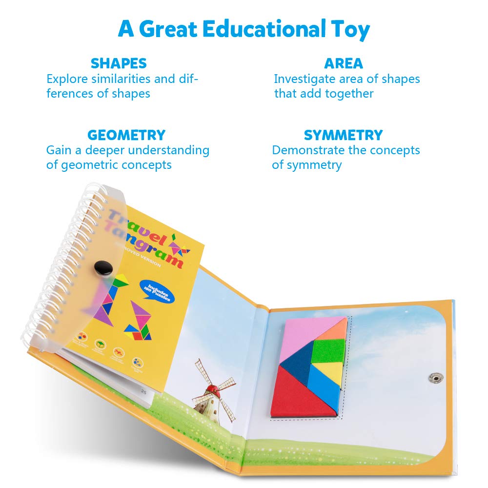 Amazon.com: Coogam Travel Tangram Puzzle - Magnetic Pattern